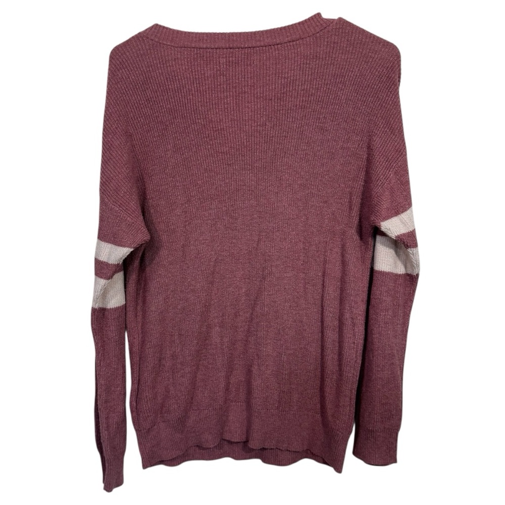 American Eagle Red Striped Button Pullover Sweater - image 2